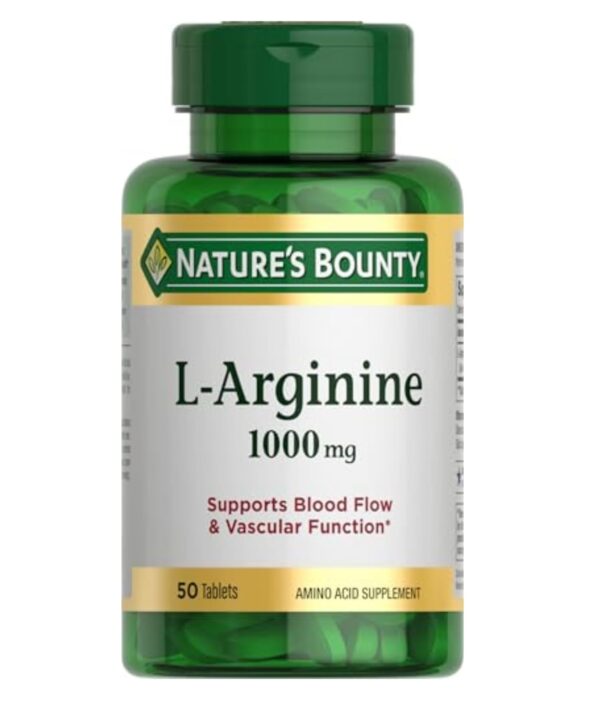 L-Arginina 1000 mg de Nature’s Bounty para favorecer el flujo sanguíneo y la función vascular