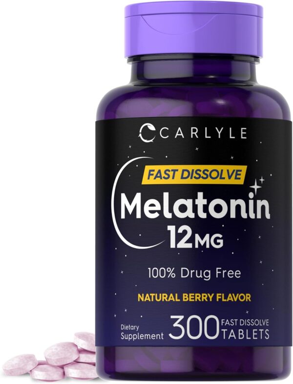 Melatonina Carlyle de 12 mg de disolución rápida, 300 comprimidos